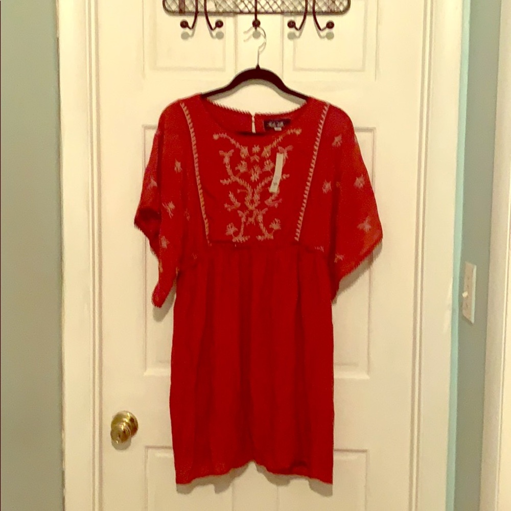 Francesca’s Blue Rain dress. Medium. Burnt orange